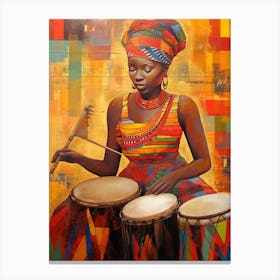African Music Illustration  Canvas Print