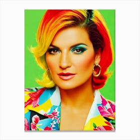 Laura Pausini Colourful Pop Art Canvas Print