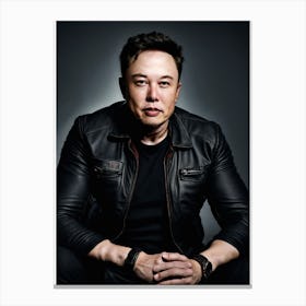 Elon musk, black background Canvas Print