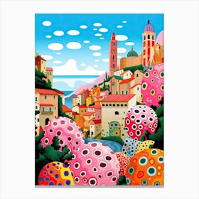 Tropea, Italy, Illustration In The Style Of Pop Art 4 Canvas Print