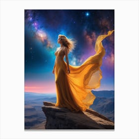 Woman In A Yellow Dress Canvas Print