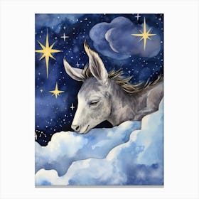 Baby Donkey Sleeping On 1f3e62b3 A3a5 4647 8cc5 3ac692410f6a Sleeping In The Clouds Canvas Print
