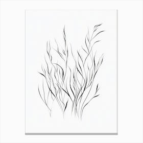 Grass Line Drawing Canvas Print