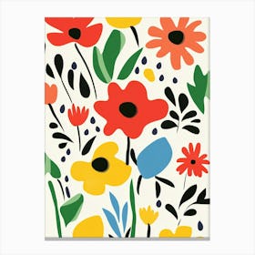 Flowers On A White Background 3 Canvas Print