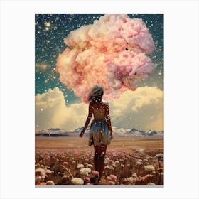 Cosmic landscape of a woman in a desert 3 Canvas Print