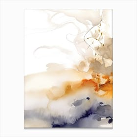 Watercolour Abstract White And Orange 2 Canvas Print