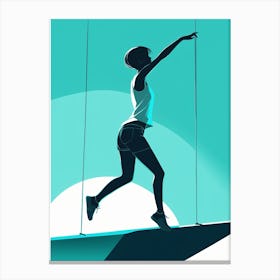 Athletic Pose Silhouette Canvas Print