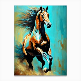 Horse Running Painting Canvas Print