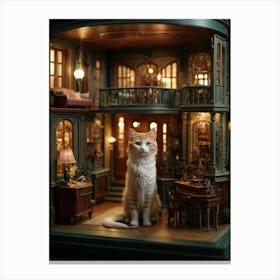 Cat In A Dollhouse Canvas Print