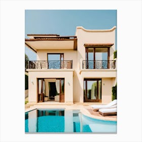 Villa With Swimming Pool Canvas Print