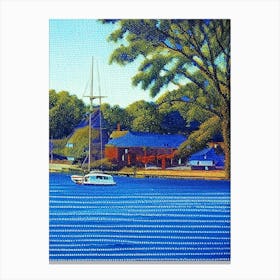 Chesapeake, City Us  Pointillism Canvas Print