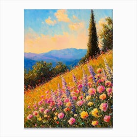 Flowers Monet Claude Impressionism Landscape Meadow Canvas Print