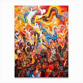 Abstract Painting Capturing The Convergence Of Diverse Human Rights And Cultures Showcasing Swirls (4) Canvas Print