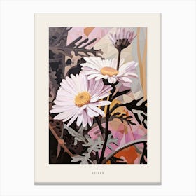 Flower Illustration Asters 1 Poster Canvas Print