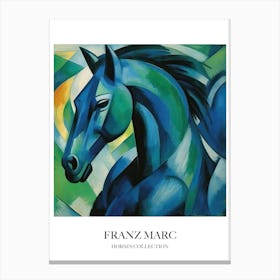 Franz Marc Inspired Horses Blue Horse Collection Painting 3 Canvas Print