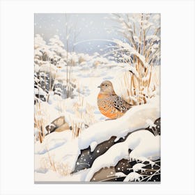 Winter Bird Painting Partridge 4 Canvas Print
