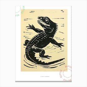 Lizard Swimming Bold Print Poster Canvas Print