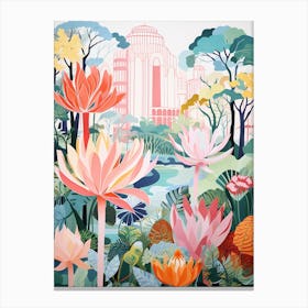 Lotusland Usa Garden Modern Illustration 3 Canvas Print