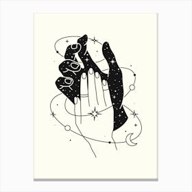 Tarot Card Monoline Hand Drawing Aesthetic Illustration Canvas Print