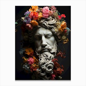 Greek statue with flowers Canvas Print