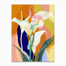 Colourful Flower Illustration Calla Lily 1 Canvas Print