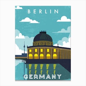 Berlin, Germany — Retro travel minimalist poster Canvas Print