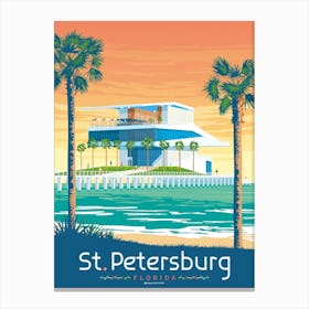 St Petersburg Florida United States Travel Art Print Illustration Canvas Print