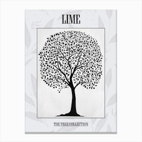 Lime Tree Simple Geometric Nature Stencil 1 Poster Canvas Print
