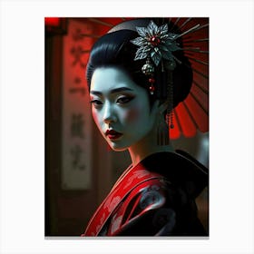 Geisha Portrait - Diverse Art Illustration 78 Canvas Print