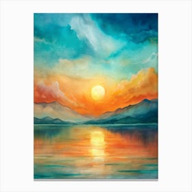 A Harmonious Color Palette Of Orange And Teal Cap Canvas Print