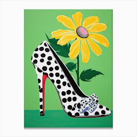 Petal Steps: A Dance of Shoes and Blooms Canvas Print