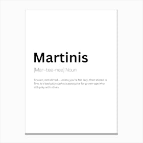 Martinis Definition Meaning Canvas Print