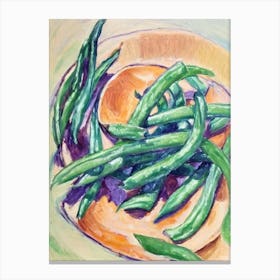 Green Beans Fauvist vegetable Canvas Print