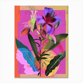 Lisianthus 3 Neon Flower Collage Canvas Print