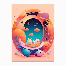 Event Horizon Kawaii Kids Space Canvas Print