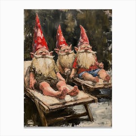 Gnomes On Vacation 2 Canvas Print