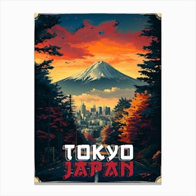 Tokyo, Japan : Mount Fuji and Cityscape Poster Canvas Print