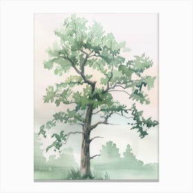 Alder Tree Atmospheric Watercolour Painting 3 Canvas Print
