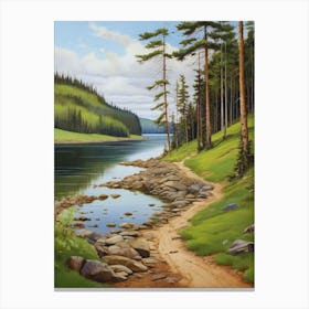 Path By The Lake Canvas Print