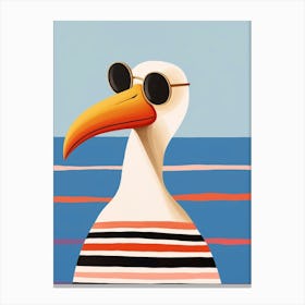 Little Pelican 2 Wearing Sunglasses Canvas Print