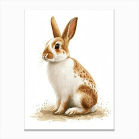 English Spot Rabbit Nursery Illustration 3 Canvas Print
