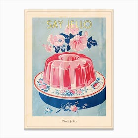 Pastel Pink Jelly Vintage Cookbook Inspired 1 Poster Canvas Print