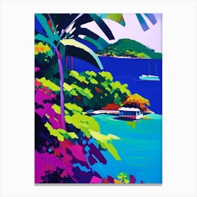 Providencia Island Colombia Colourful Painting Tropical Destination Canvas Print