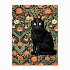 William Morris Black Cat 1 Canvas Print