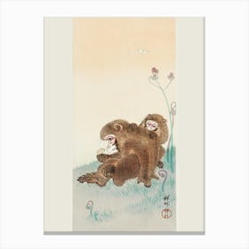Two Monkeys (1900 1945), Ohara Koson Canvas Print