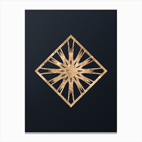 Abstract Geometric Gold Glyph on Dark Teal n.0162 Canvas Print