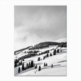 Sankt Johann In Tirol, Austria Black And White Skiing Poster Canvas Print