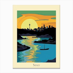 Poster Of Minimal Design Style Of Sydney, Australia 1 Canvas Print