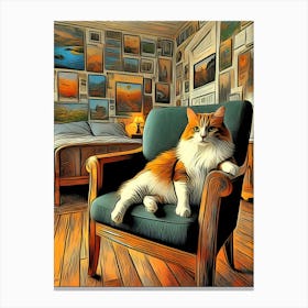 Cat In A Chair Canvas Print