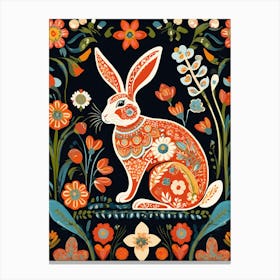 Rabbit In Flowers, 1448 Canvas Print